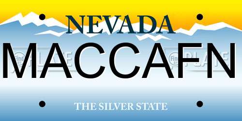 MACCAFN Nevada License Plate