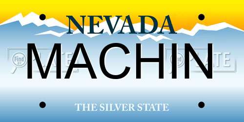 MACHIN Nevada License Plate