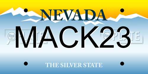 MACK23 Nevada License Plate