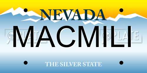 MACMILI Nevada License Plate