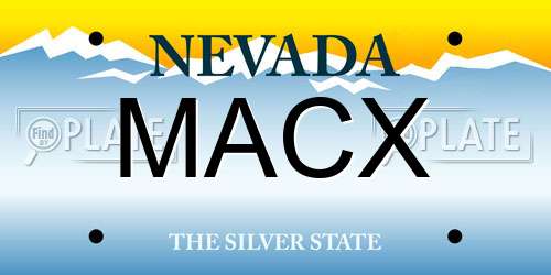 MACX Nevada License Plate