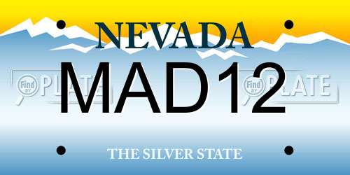MAD12 Nevada License Plate