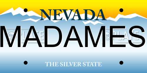 MADAMES Nevada License Plate