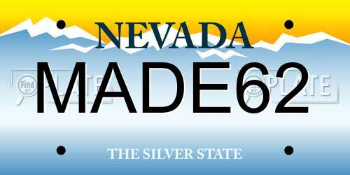 MADE62 Nevada License Plate