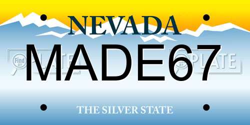 MADE67 Nevada License Plate