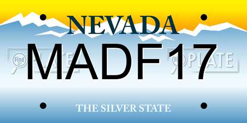 MADF17 Nevada License Plate