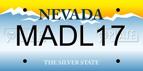MADL17 Nevada License Plate