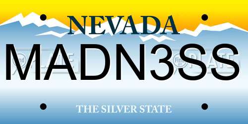 MADN3SS Nevada License Plate