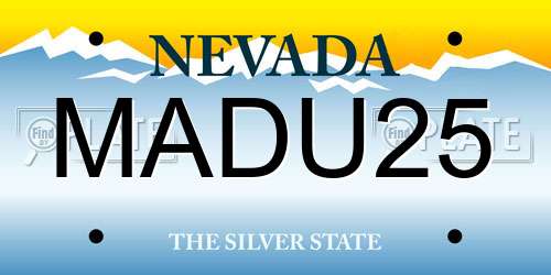 MADU25 Nevada License Plate