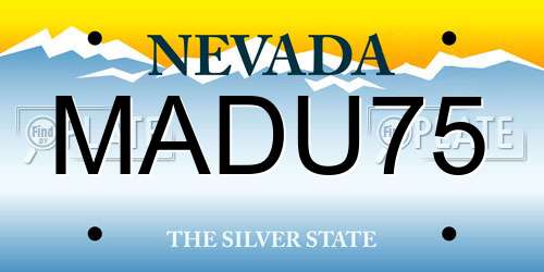 MADU75 Nevada License Plate