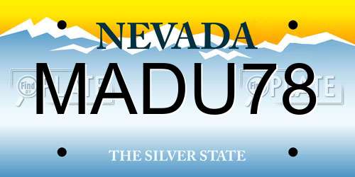 MADU78 Nevada License Plate