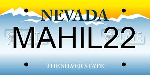 MAHIL22 Nevada License Plate