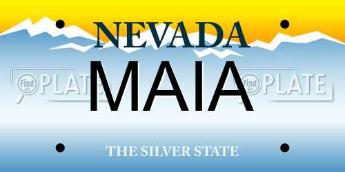 MAIA Nevada License Plate