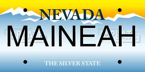 MAINEAH Nevada License Plate