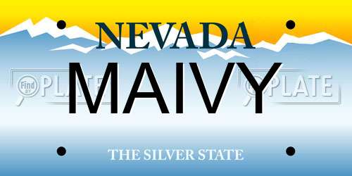 MAIVY Nevada License Plate