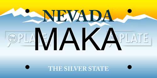 MAKA Nevada License Plate