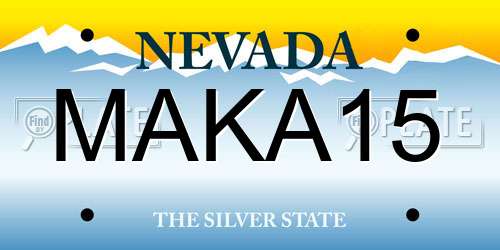 MAKA15 Nevada License Plate