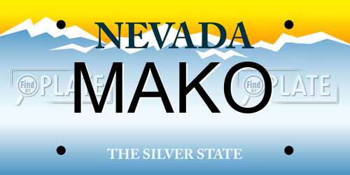 MAKO Nevada License Plate