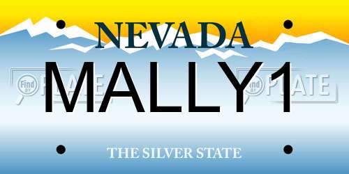 MALLY1 Nevada License Plate