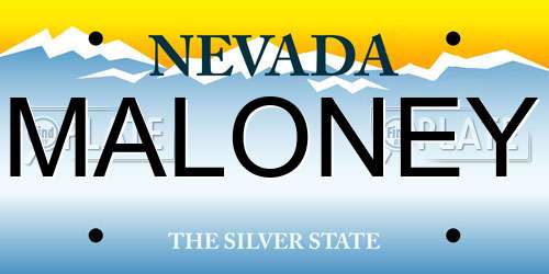 MALONEY Nevada License Plate