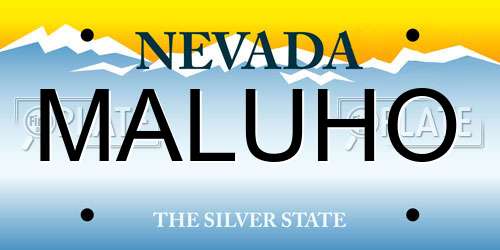 MALUHO Nevada License Plate