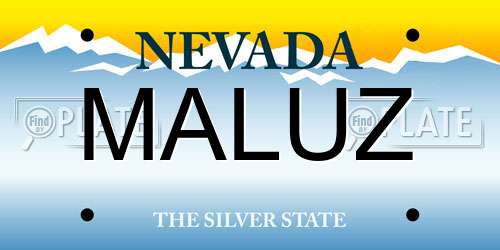 MALUZ Nevada License Plate