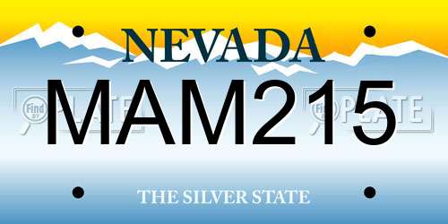 MAM215 Nevada License Plate
