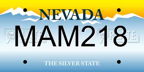 MAM218 Nevada License Plate