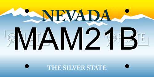 MAM21B Nevada License Plate