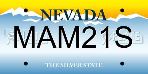 MAM21S Nevada License Plate