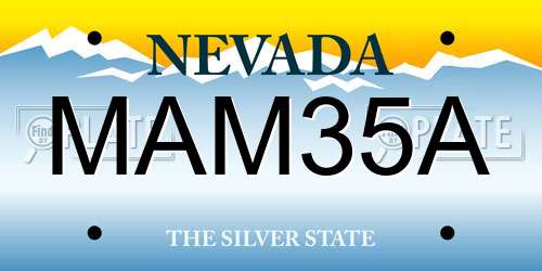 MAM35A Nevada License Plate