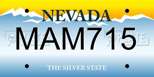 MAM715 Nevada License Plate