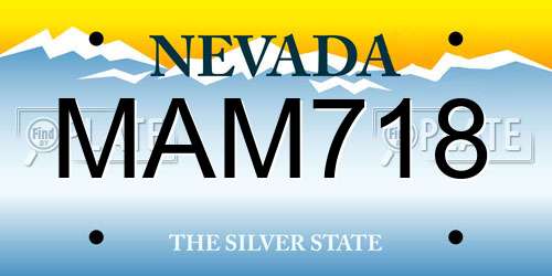 MAM718 Nevada License Plate
