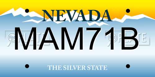 MAM71B Nevada License Plate