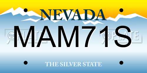 MAM71S Nevada License Plate