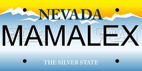 MAMALEX Nevada License Plate