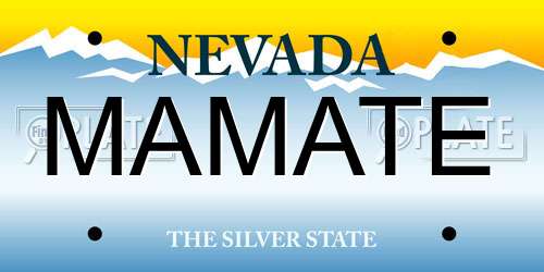 MAMATE Nevada License Plate