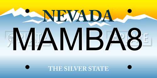 MAMBA8 Nevada License Plate