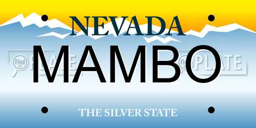 MAMBO Nevada License Plate