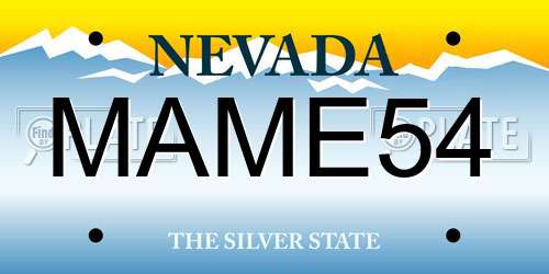 MAME54 Nevada License Plate