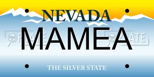 MAMEA Nevada License Plate