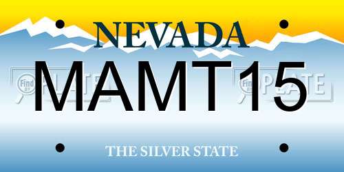 MAMT15 Nevada License Plate