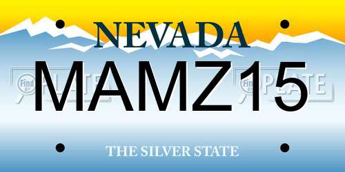 MAMZ15 Nevada License Plate