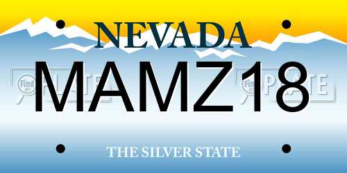 MAMZ18 Nevada License Plate
