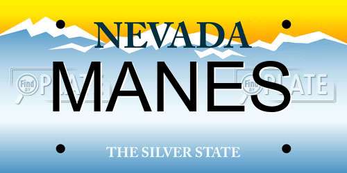 MANES Nevada License Plate