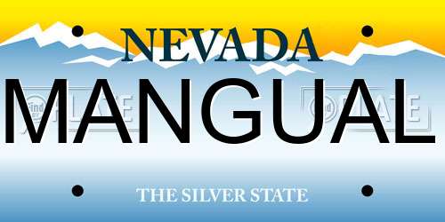 MANGUAL Nevada License Plate
