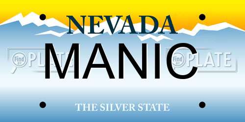 MANIC Nevada License Plate