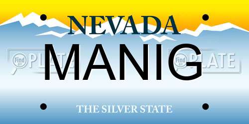 MANIG Nevada License Plate