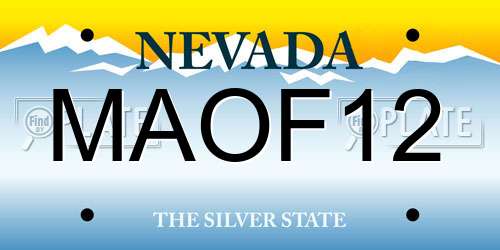 MAOF12 Nevada License Plate