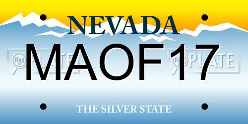 MAOF17 Nevada License Plate